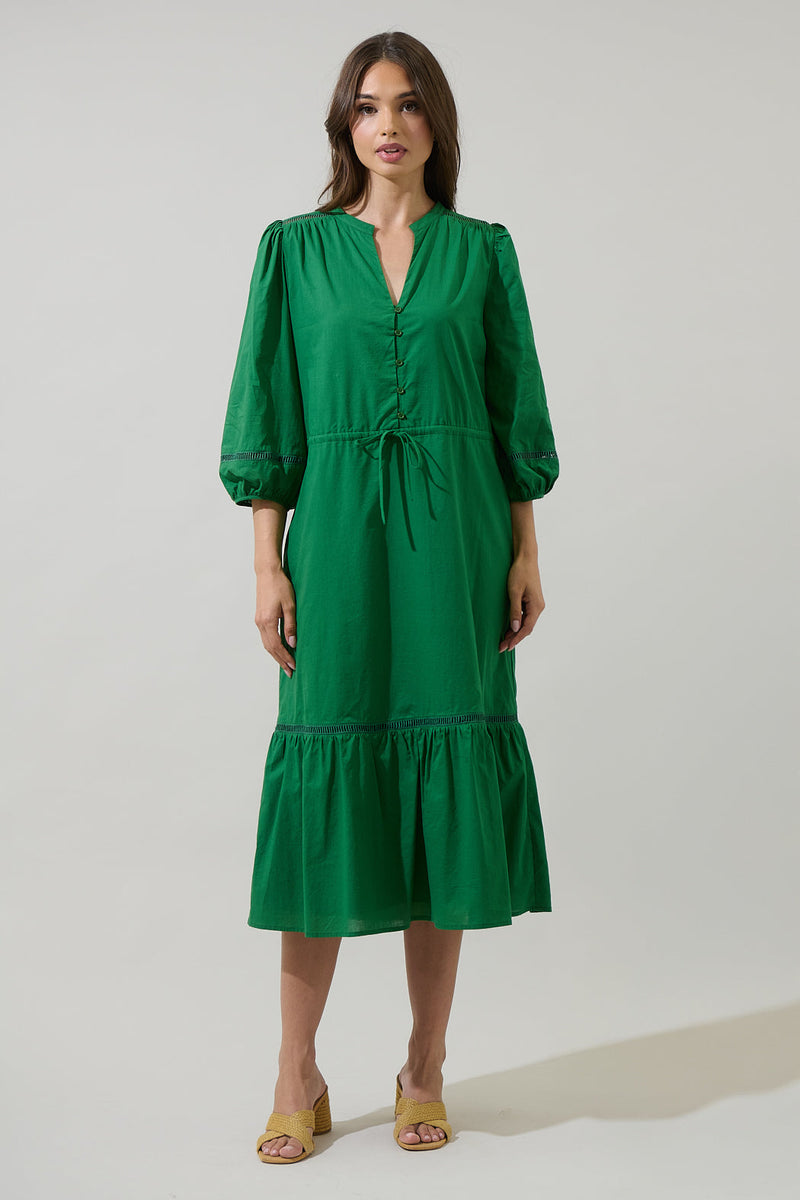 Harmy Drawstring Midi Dress – Sugarlips