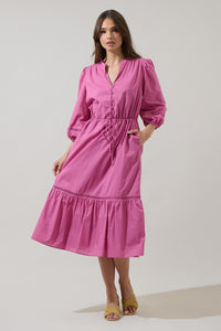 Harmy Drawstring Midi Dress