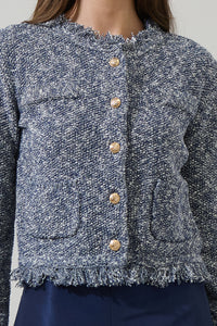 Hensley Fringe Button Down Jacket