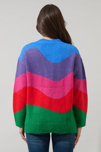 Moda Rainbow Button Down Cardigan