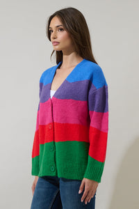 Moda Rainbow Button Down Cardigan