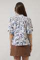 Ralston Floral Blossom Smocked Mock Neck Top