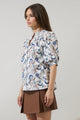Ralston Floral Blossom Smocked Mock Neck Top
