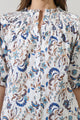 Ralston Floral Blossom Smocked Mock Neck Top