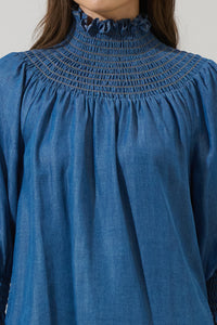 Juvia Chambray Verity Smocked Top
