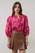 Craney Floral Cheney Split Neck Top