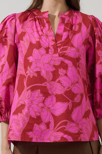 Craney Floral Cheney Split Neck Top