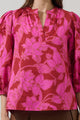 Craney Floral Cheney Split Neck Top