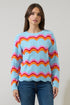 Nerissa Wavy Striped Knit Sweater