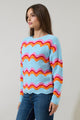 Nerissa Wavy Striped Knit Sweater