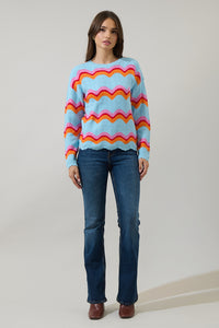 Nerissa Wavy Striped Knit Sweater