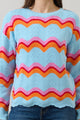 Nerissa Wavy Striped Knit Sweater
