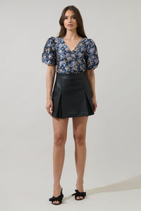 Deanny Jacquard Calise Bubble Sleeve Top