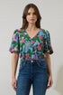Elara Floral Daven Bubble Sleeve Top
