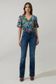 Elara Floral Daven Bubble Sleeve Top