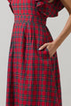 Arvada Plaid Santana Tie Back Midi Dress