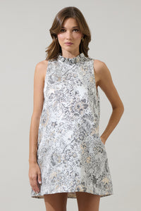 Jaiyana Jacquard Benson Trapeze Mini Dress