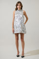 Jaiyana Jacquard Benson Trapeze Mini Dress