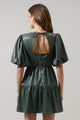 Anisa Leather May Tiered Mini Dress