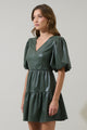 Anisa Leather May Tiered Mini Dress