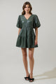 Anisa Leather May Tiered Mini Dress