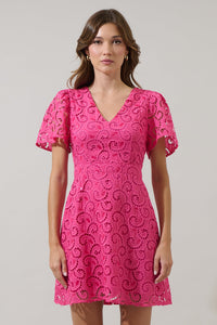 Kathleen Sequin Eyelet Tayla Mini Dress