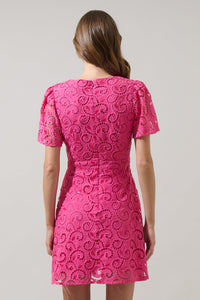 Kathleen Sequin Eyelet Tayla Mini Dress