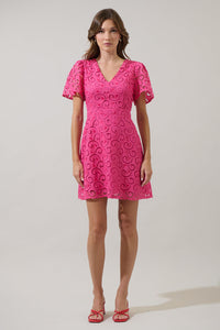 Kathleen Sequin Eyelet Tayla Mini Dress
