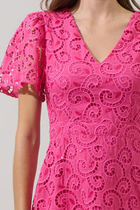 Kathleen Sequin Eyelet Tayla Mini Dress