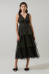 Maribel Organza Tiered Midi Dress