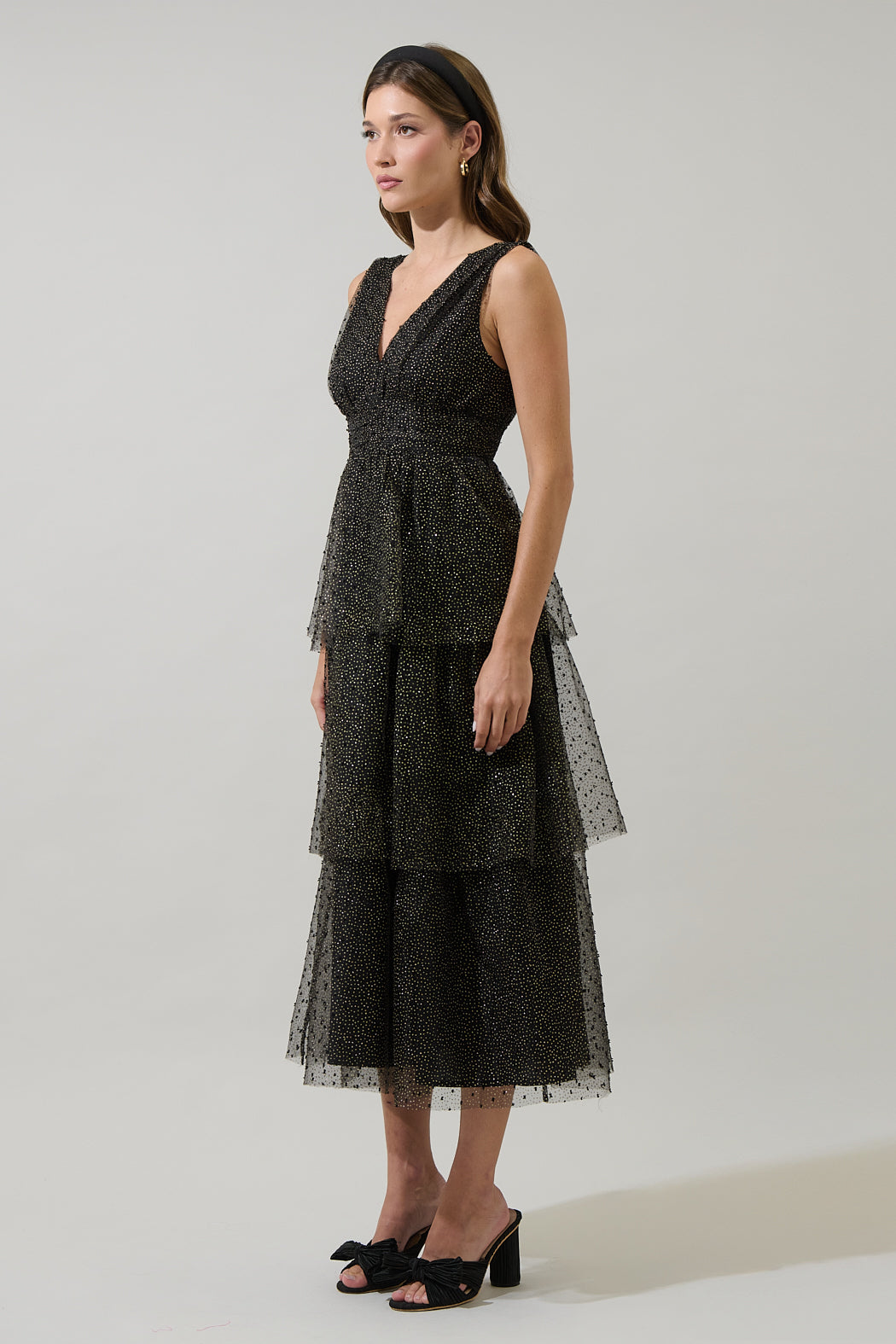 midi dress organza Dramatic flowered organza midi dress in Misty rose, Glow-Up XXS / 0 / Misty Rose