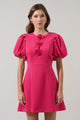 Zemira Rosette Bubble Sleeve Mini Dress