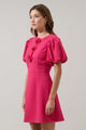 Zemira Rosette Bubble Sleeve Mini Dress