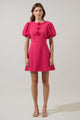Zemira Rosette Bubble Sleeve Mini Dress