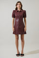 Anisa Leather Kezzy  A-line Mini Dress