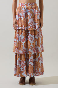 Siany Floral Tonia Tiered Maxi Skirt