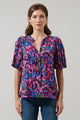 Valier Floral Bluebay Puff Sleeve Blouse