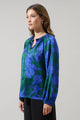 Busbee Floral Alcazar Raglan Sleeve Satin Blouse