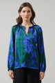 Busbee Floral Alcazar Raglan Sleeve Satin Blouse