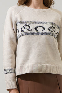 Camelot Horse Raglan Sleeve Sweater