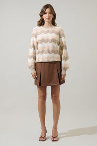 Elenor Wavy Striped Knit Sweater