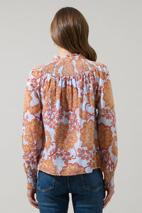 Siany Floral Debory Smocked Top
