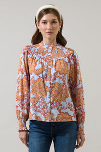 Siany Floral Debory Smocked Top