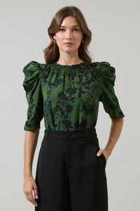 Tindrie Floral Drape Sleeve Top