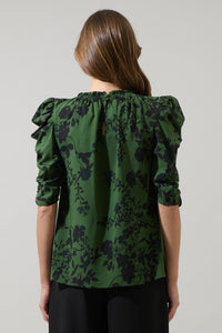 Tindrie Floral Drape Sleeve Top