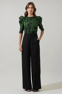 Tindrie Floral Drape Sleeve Top