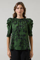 Tindrie Floral Drape Sleeve Top