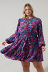 Valier Floral Balloon Sleeve Blouson Dress Curve