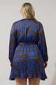 Krista Abstract Mini Wrap Dress Curve