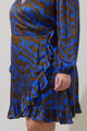 Krista Abstract Mini Wrap Dress Curve